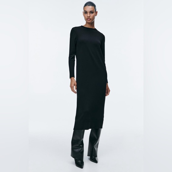 ZARA LONG KNIT DRESS - Picture 1 of 10